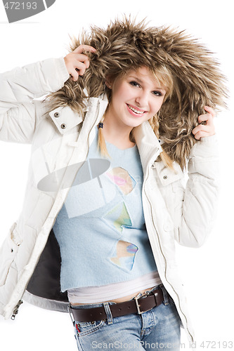 Image of Beautiful caucasian winter girl