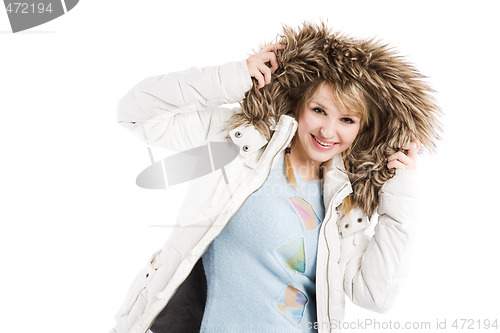 Image of Beautiful caucasian winter girl