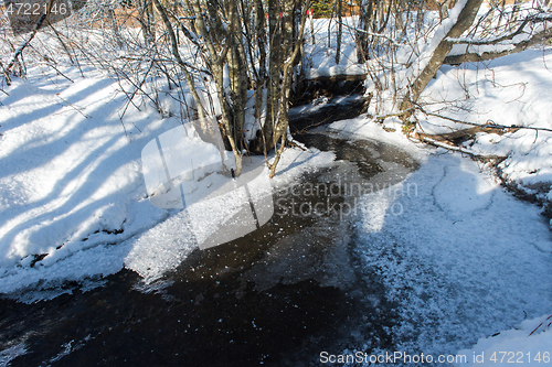 Image of winter creek ice