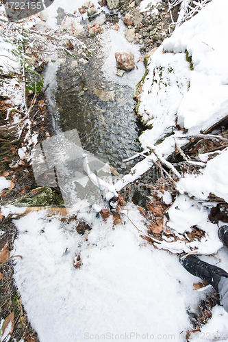 Image of winter creek ice