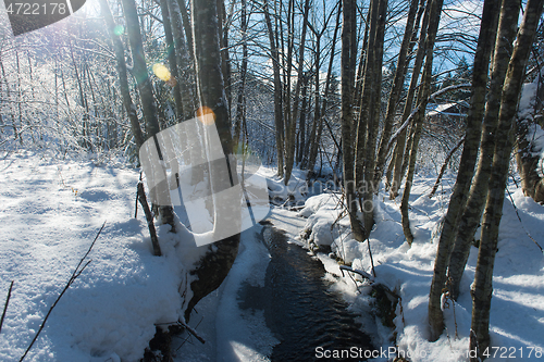 Image of winter creek ice