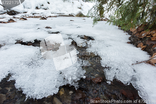 Image of winter creek ice