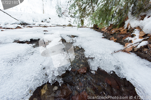 Image of winter creek ice