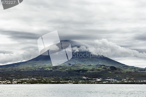 Image of Pico volcano view from the sea, Pico island, Azores