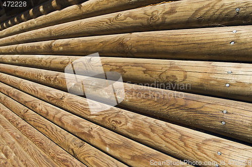 Image of Log wall detail
