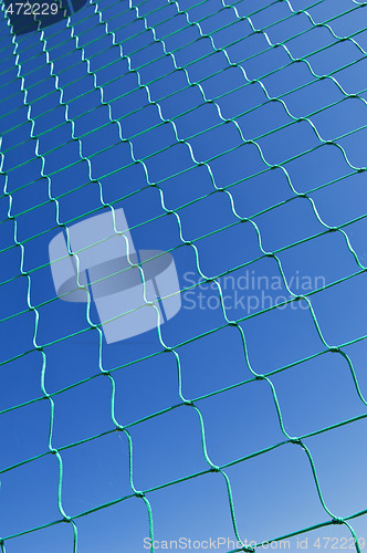 Image of Green nylon net against the sky