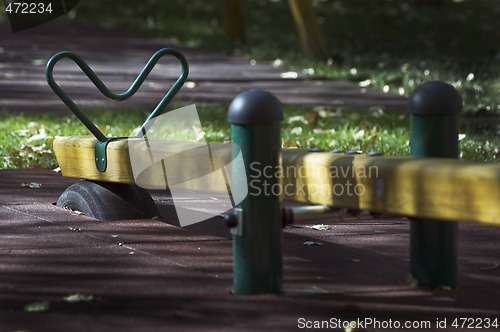 Image of Detail of a seesaw in a park