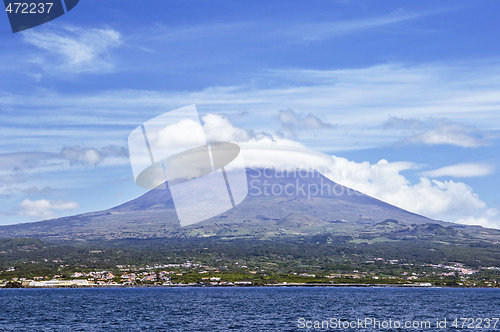 Image of Pico volcano view from the sea, Pico island, Azores