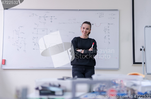 Image of portrait of a young beautiful female student