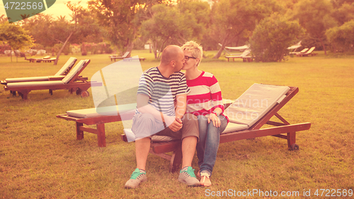 Image of young couple enjoying vacation