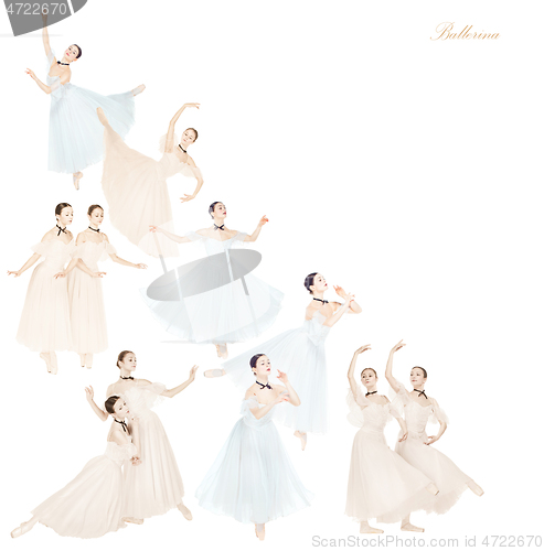 Image of Young graceful female ballet dancers, creative collage