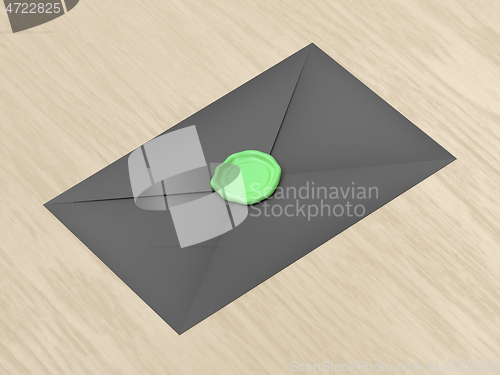 Image of Envelope sealed with green wax