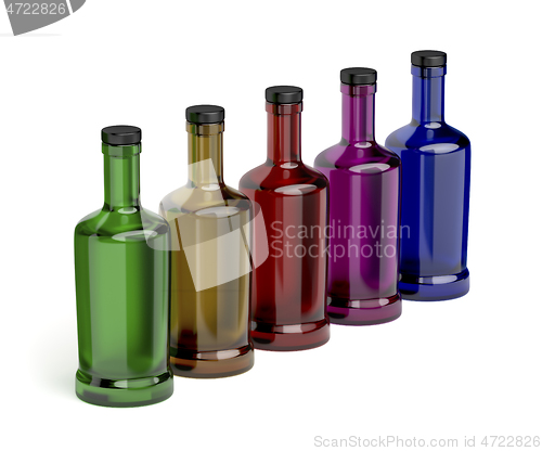 Image of Glass bottles with different colors