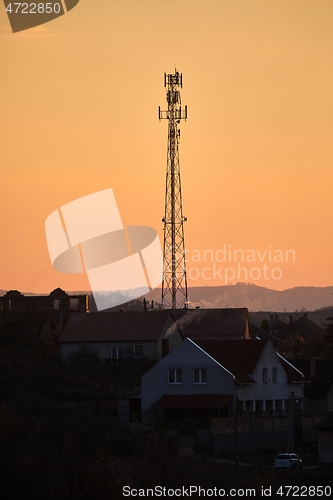 Image of Transmitter towers on a hill