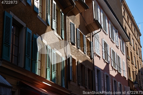 Image of Townhouses in old town Vevey, Switzerland