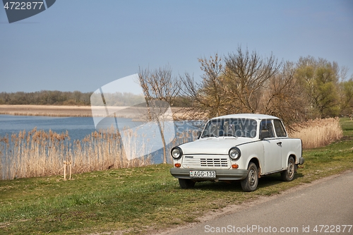 Image of Trabant in the sunny countryside