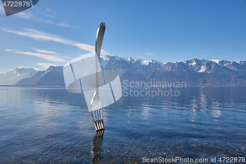 Image of The Fork of Vevey in Lake Geneva, Switzerland