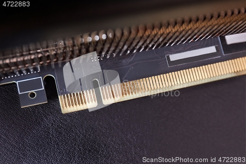 Image of PCI express connector standard on a graphics card