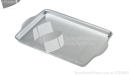 Image of 3D model of baking pan with visible wire-frame