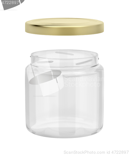 Image of Empty glass jar with golden cap