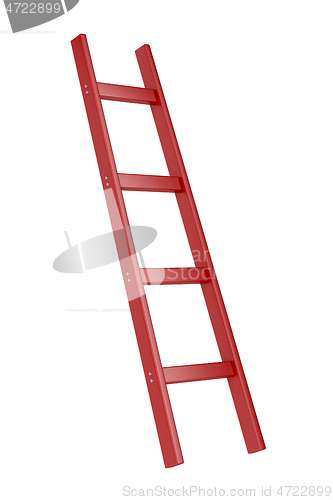 Image of Red wooden ladder