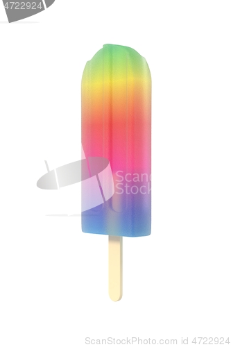 Image of Rainbow popsicle icecream on a stick
