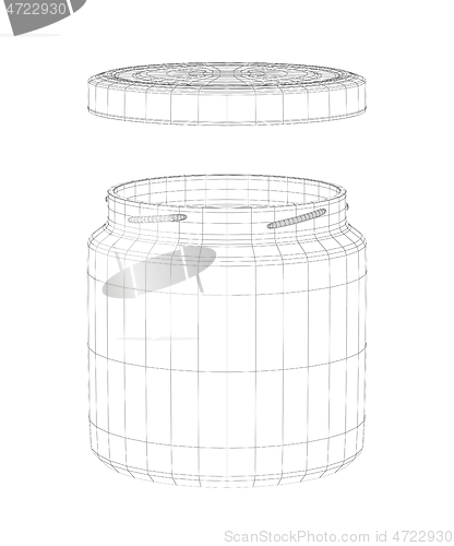 Image of 3D model of jar with cap