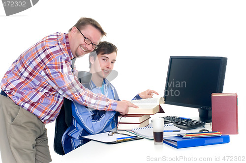 Image of Teenager student doing homework