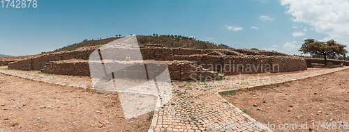 Image of Queen of Sheba palace ruins in Aksum, Axum civilization, Ethiopia.