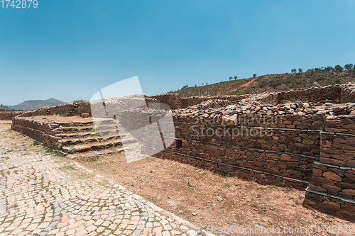 Image of Queen of Sheba palace ruins in Aksum, Axum civilization, Ethiopia.