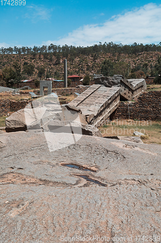 Image of Famous ancient obelisks in city Aksum, Ethiopia