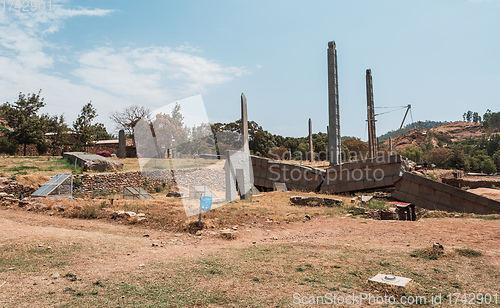 Image of Famous ancient obelisks in city Aksum, Ethiopia