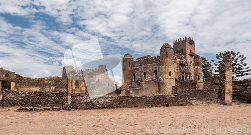 Image of Fasil Ghebbi, royal castle in Gondar, Ethiopia