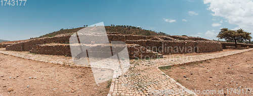 Image of Queen of Sheba palace ruins in Aksum, Axum civilization, Ethiopia.