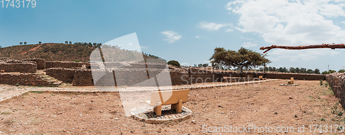 Image of Queen of Sheba palace ruins in Aksum, Axum civilization, Ethiopia.