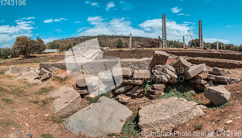 Image of Famous ancient obelisks in city Aksum, Ethiopia