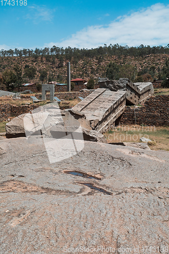 Image of Famous ancient obelisks in city Aksum, Ethiopia