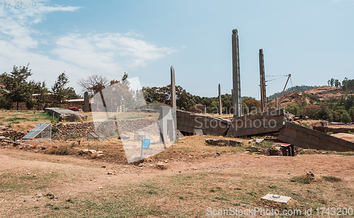 Image of Famous ancient obelisks in city Aksum, Ethiopia