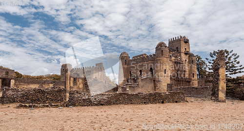 Image of Fasil Ghebbi, royal castle in Gondar, Ethiopia