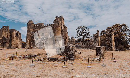 Image of Fasil Ghebbi, royal castle in Gondar, Ethiopia