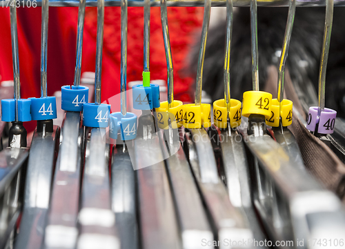 Image of Hangers in a Clothes Shop