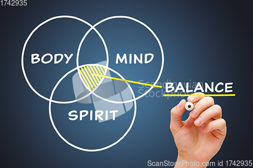 Image of Conceptual Diagram About Body Mind Spirit Balance