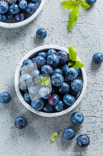 Image of Fresh organic blueberries on stone background