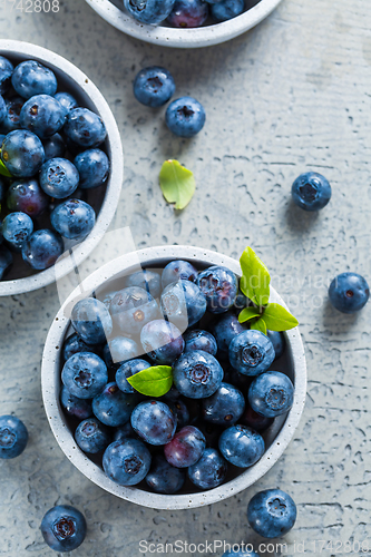 Image of Fresh organic blueberries on stone background