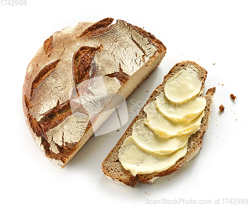 Image of slice of bread with butter