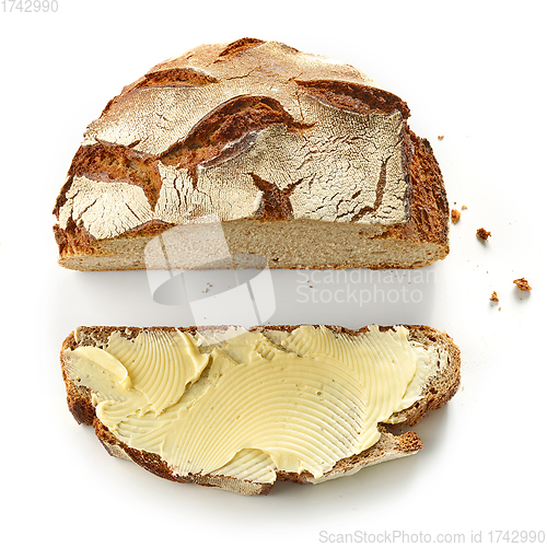 Image of bread slice with butter