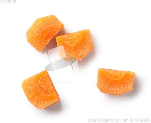 Image of fresh raw carrot cubes