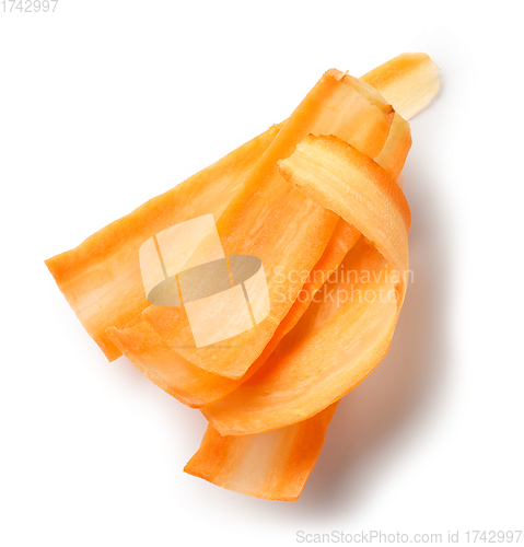 Image of fresh raw thin carrot slices