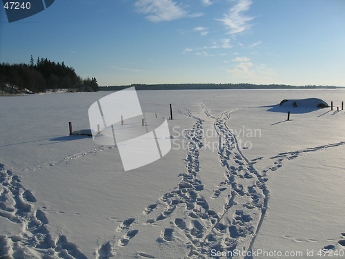 Image of Snow at lake
