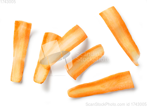 Image of fresh raw thin carrot slices